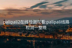 palipali2在線檢測觀看:palipali線路檢測一整晚