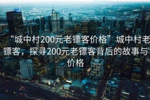 “城中村200元老鏢客價格”城中村老鏢客，探尋200元老鏢客背后的故事與價格