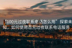 “100元過夜聯系電話怎么用”探索未知，如何使用百元過夜聯系電話服務