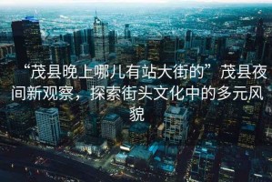 “茂縣晚上哪兒有站大街的”茂縣夜間新觀察，探索街頭文化中的多元風(fēng)貌