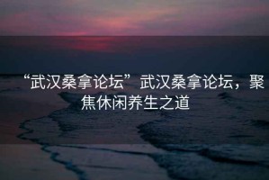 “武漢桑拿論壇”武漢桑拿論壇，聚焦休閑養(yǎng)生之道