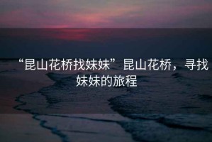 “昆山花橋找妹妹”昆山花橋，尋找妹妹的旅程