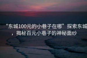 “東城100元的小巷子在哪”探索東城，揭秘百元小巷子的神秘面紗