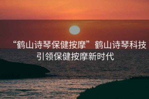 “鶴山詩琴保健按摩”鶴山詩琴科技引領保健按摩新時代