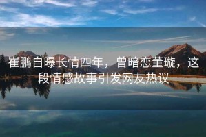 崔鵬自曝長情四年，曾暗戀董璇，這段情感故事引發網友熱議