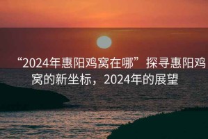 “2024年惠陽雞窩在哪”探尋惠陽雞窩的新坐標(biāo)，2024年的展望