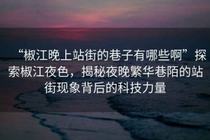 “椒江晚上站街的巷子有哪些啊”探索椒江夜色，揭秘夜晚繁華巷陌的站街現(xiàn)象背后的科技力量
