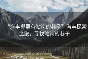 “海豐哪里有站崗的巷子”海豐探索之旅，尋找站崗的巷子