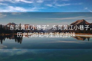 “東莞黃江小巷子”東莞黃江小巷子，歷史的印記與生活的韻味