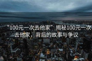 “100元一次去他家”揭秘100元一次去他家，背后的故事與爭議