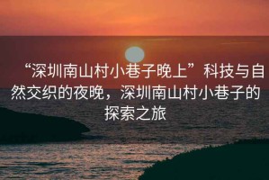 “深圳南山村小巷子晚上”科技與自然交織的夜晚，深圳南山村小巷子的探索之旅