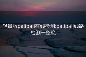 輕量版palipali在線檢測:palipali線路檢測一整晚