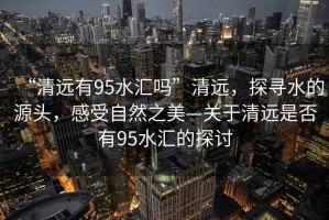 “清遠有95水匯嗎”清遠，探尋水的源頭，感受自然之美—關于清遠是否有95水匯的探討