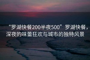 “羅湖快餐200半夜500”羅湖快餐，深夜的味蕾狂歡與城市的獨特風景
