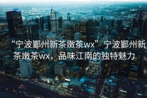 “寧波鄞州新茶嫩茶wx”寧波鄞州新茶嫩茶wx，品味江南的獨特魅力