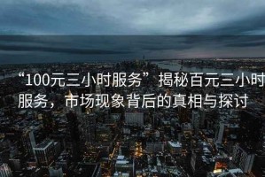 “100元三小時服務”揭秘百元三小時服務，市場現象背后的真相與探討