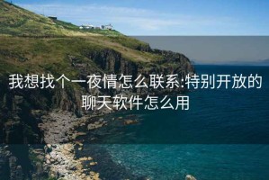 我想找個一夜情怎么聯系:特別開放的聊天軟件怎么用
