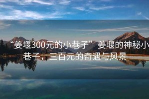 “姜堰300元的小巷子”姜堰的神秘小巷子，三百元的奇遇與風景