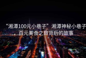 “湘潭100元小巷子”湘潭神秘小巷子，百元美食之旅背后的故事