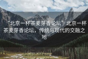 “北京一杯茶麥芽香論壇”北京一杯茶麥芽香論壇，傳統(tǒng)與現(xiàn)代的交融之地