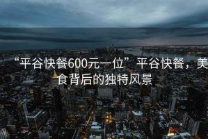 “平谷快餐600元一位”平谷快餐，美食背后的獨(dú)特風(fēng)景