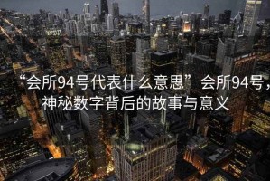 “會所94號代表什么意思”會所94號，神秘數字背后的故事與意義