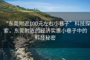 “東莞附近100元左右小巷子”科技探索，東莞附近的經濟實惠小巷子中的科技秘密