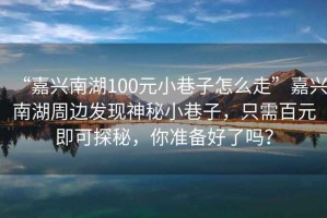 “嘉興南湖100元小巷子怎么走”嘉興南湖周邊發(fā)現(xiàn)神秘小巷子，只需百元即可探秘，你準(zhǔn)備好了嗎？