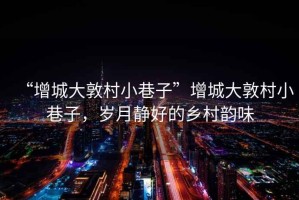 “增城大敦村小巷子”增城大敦村小巷子，歲月靜好的鄉村韻味