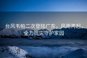 臺風韋帕二次登陸廣東，風雨再起，全力抗災守護家園