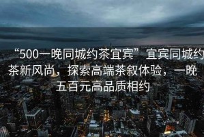 “500一晚同城約茶宜賓”宜賓同城約茶新風尚，探索高端茶敘體驗，一晚五百元高品質相約