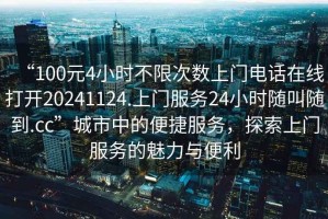 “100元4小時(shí)不限次數(shù)上門(mén)電話在線打開(kāi)20241124.上門(mén)服務(wù)24小時(shí)隨叫隨到.cc”城市中的便捷服務(wù)，探索上門(mén)服務(wù)的魅力與便利