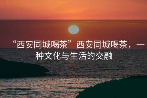 “西安同城喝茶”西安同城喝茶，一種文化與生活的交融