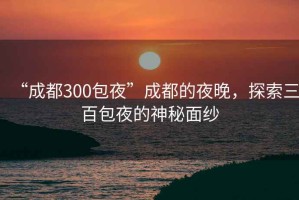 “成都300包夜”成都的夜晚，探索三百包夜的神秘面紗