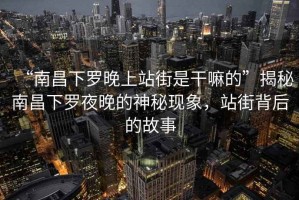 “南昌下羅晚上站街是干嘛的”揭秘南昌下羅夜晚的神秘現象，站街背后的故事