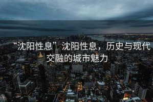 “沈陽性息”沈陽性息，歷史與現代交融的城市魅力