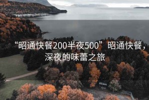 “昭通快餐200半夜500”昭通快餐，深夜的味蕾之旅