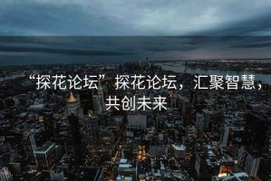 “探花論壇”探花論壇，匯聚智慧，共創未來
