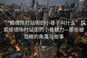 “順德陳村站街的小巷子叫什么”探索順德陳村站街的小巷魅力—那些被忽略的角落與故事