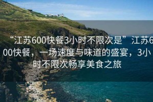 “江蘇600快餐3小時不限次是”江蘇600快餐，一場速度與味道的盛宴，3小時不限次暢享美食之旅
