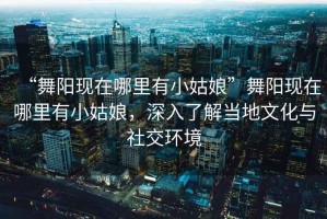 “舞陽現在哪里有小姑娘”舞陽現在哪里有小姑娘，深入了解當地文化與社交環境