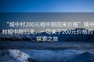 “城中村200元相中剛回來價格”城中村相中剛歸來，一場關于200元價格的探索之旅