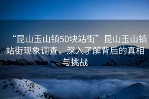 “昆山玉山鎮50塊站街”昆山玉山鎮站街現象調查，深入了解背后的真相與挑戰