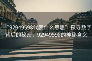 “92949598代表什么意思”探尋數字背后的秘密，92949598的神秘含義