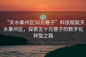 “天水秦州區(qū)50元巷子”科技賦能天水秦州區(qū)，探索五十元巷子的數(shù)字化轉(zhuǎn)型之路