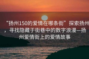 “揚州150的愛情在哪條街”探索揚州，尋找隱藏于街巷中的數(shù)字浪漫—揚州愛情街上的愛情故事