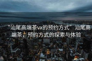 “汕尾高端茶vx的預約方式”汕尾高端茶，預約方式的探索與體驗