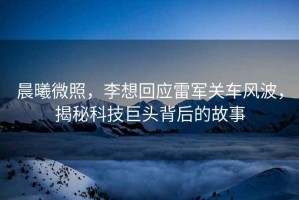 晨曦微照，李想回應雷軍關車風波，揭秘科技巨頭背后的故事