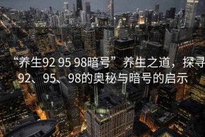 “養(yǎng)生92 95 98暗號”養(yǎng)生之道，探尋92、95、98的奧秘與暗號的啟示