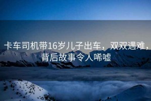 卡車司機(jī)帶16歲兒子出車，雙雙遇難，背后故事令人唏噓